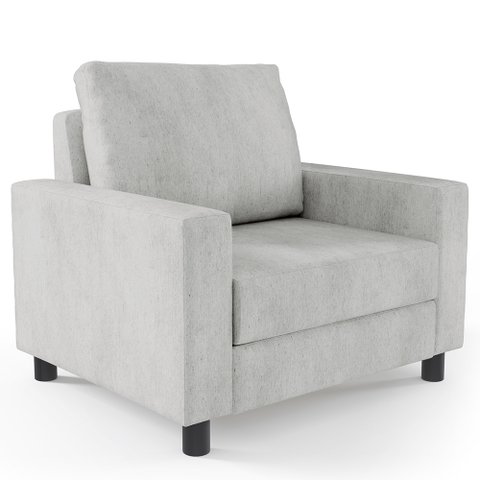 Poltrona Decorativa para e Recepção Malta L02 Linho Cinza - Lyam Decor