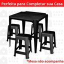 Ver imagem 3 de Kit 4 Banqueta Plástico Empilhável Cozinha Preto Mor