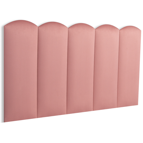 Cabeceira Solteiro Modulada Nuvem Cama Box Veludo Rosé