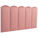 Ver imagem 1 de Cabeceira Solteiro Modulada Nuvem Cama Box Veludo Rosé