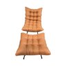 Poltrona Costela G2home+puff Linho Terracota Lâmina Madeira - 3
