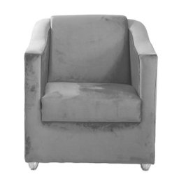 Kit 2 Poltronas Decorativas Lucy Suede Cinza Claro MV Estofados - 2