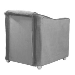 Kit 2 Poltronas Decorativas Lucy Suede Cinza Claro MV Estofados - 5