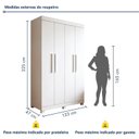 Ver imagem 3 de Guarda-Roupa Casal 4 Portas 2 Gavetas em MDF Jandaia Branco