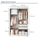 Ver imagem 4 de Guarda-Roupa Casal 4 Portas 2 Gavetas em MDF Jandaia Branco