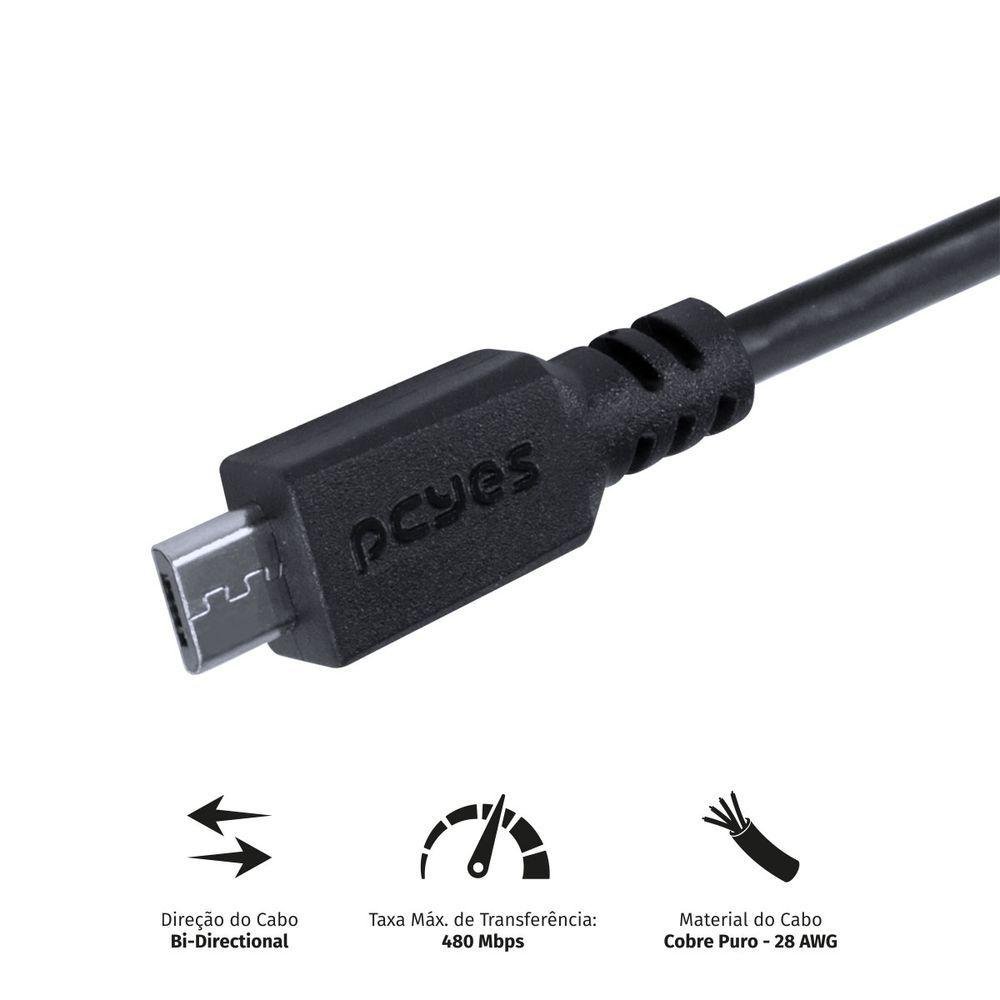 Cabo para Celular Smartphone Micro Usb para Usb a 2.0 50 Cm - 4