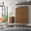 Ver imagem 6 de Guarda-Roupa Casal 6 Portas 2 Gavetas Ms912 Moval - Castanho Wood