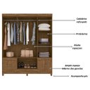 Ver imagem 3 de Guarda-Roupa Casal 6 Portas 2 Gavetas Ms912 Moval - Castanho Wood