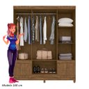 Ver imagem 4 de Guarda-Roupa Casal 6 Portas 2 Gavetas Ms912 Moval - Castanho Wood