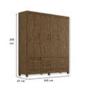 Ver imagem 5 de Guarda-Roupa Casal 6 Portas 2 Gavetas Ms912 Moval - Castanho Wood