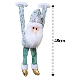 Jogo Papai Noel e Boneco de Neve Pendurado Pelúcia Natal 48cm - Art Christmas - 4