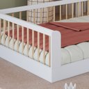 Ver imagem 6 de Cama Solteiro Infantil em MDP Montessoriana Branco/Marrom Yescasa