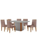 Ver imagem 2 de Mesa de Jantar Isadora 180cm Tampo Mdf Vidro com 6 Cadeiras Lisboa