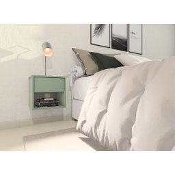 Mesa de Cabeceira Suspensa com 1 Gaveta e 1 Nicho 100% Mdf Plancasa:verde Jade - 2