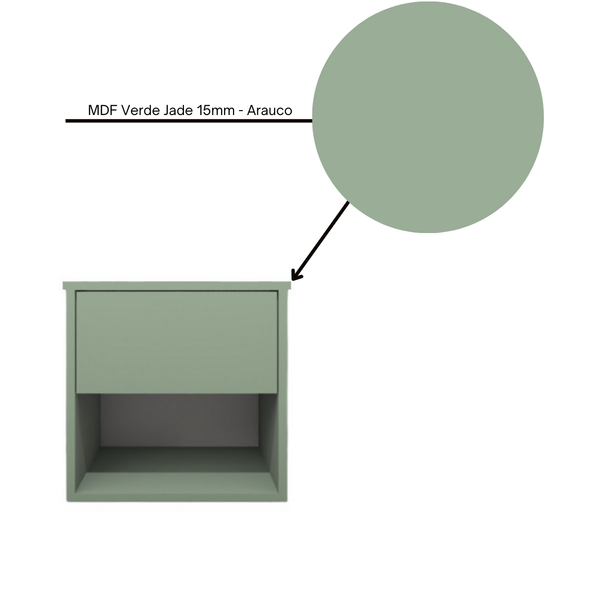 Mesa de Cabeceira Suspensa com 1 Gaveta e 1 Nicho 100% Mdf Plancasa:verde Jade - 7