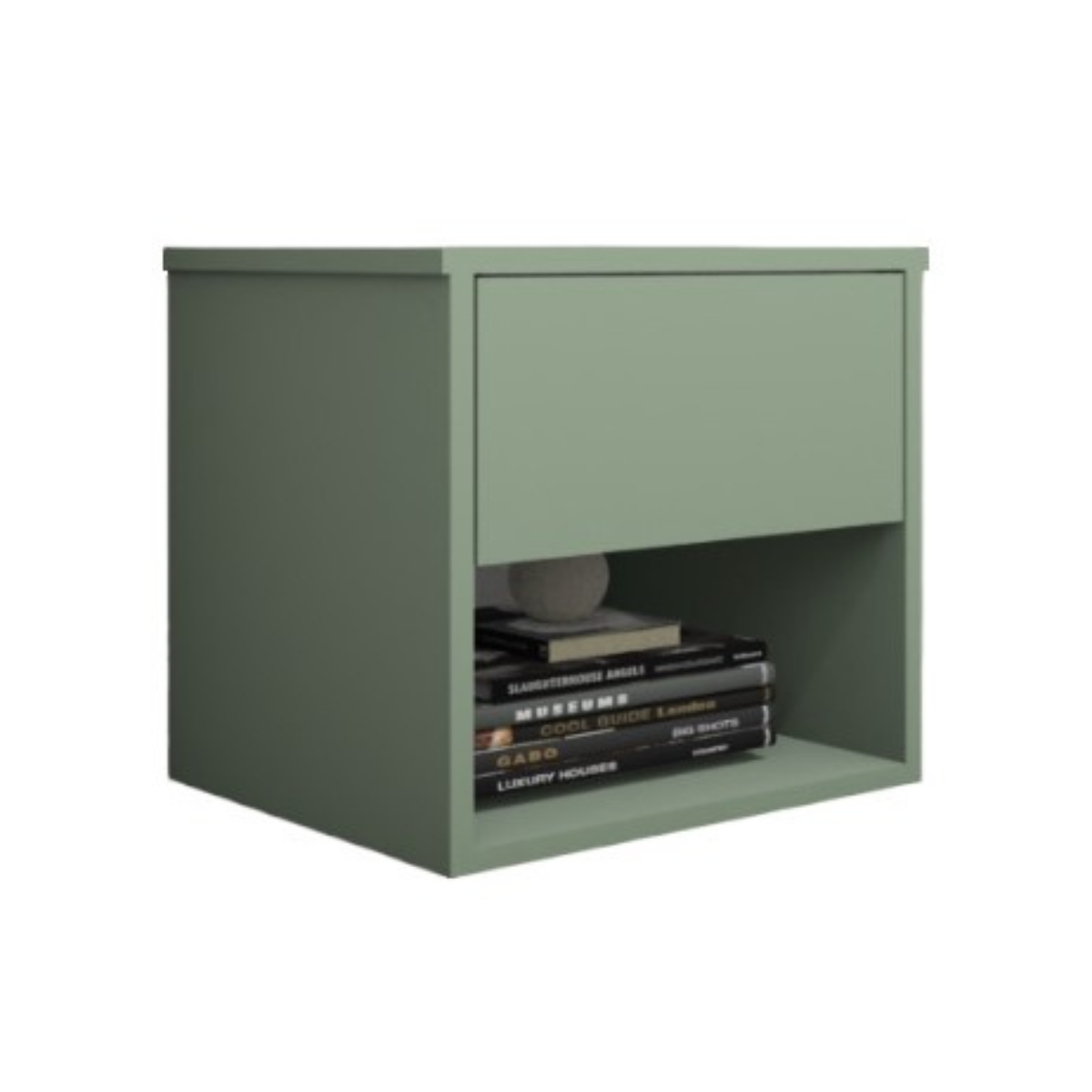 Mesa de Cabeceira Suspensa com 1 Gaveta e 1 Nicho 100% Mdf Plancasa:verde Jade - 5