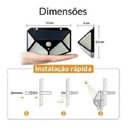 Ver imagem 4 de Luminária Solar Parede 100 Led Sensor Presença Com 3 Funções