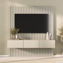 Ver imagem 1 de Rack com Painel Ripado para TV até 60 Polegadas 160CMX180CM Aruá CabeCasa MadeiraOriginals Off White