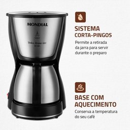 Cafeteira Elétrica Mondial Dolce Arome C-37ji-30x 800w Preto-inox 220v - 5