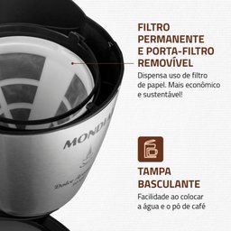 Cafeteira Elétrica Mondial Dolce Arome C-37ji-30x 800w Preto-inox 220v - 11