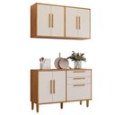 Ver imagem 5 de Cozinha Completa Lorena 7 Portas 2 Gavetas MDP 121,5cm Off White e Nature Kaiki