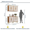 Ver mais imagens de Cozinha Completa Lorena 7 Portas 2 Gavetas MDP 121,5cm Off White e Nature Kaiki