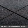 Piso De Borracha Dupla Face 1,00 x 1,00 25mm Preto - Monster - 1