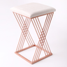 Banqueta Design X Baixa Luxo 48cm em Metal Rose Gold - 2