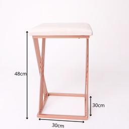 Banqueta Design X Baixa Luxo 48cm em Metal Rose Gold - 4