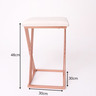 Banqueta Design X Baixa Luxo 48cm em Metal Rose Gold - 4