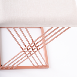 Banqueta Design X Baixa Luxo 48cm em Metal Rose Gold - 3