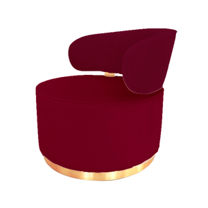 Poltrona Decorativa Florença Base Epóxi Fosco Veludo Mq Decor - Marsala Veludo