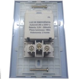 Conjunto 4x2 Linha Sleek Gris MarGirius 1 Luz de Emergência Standard 3 LEDs+tomada 20 A - 3