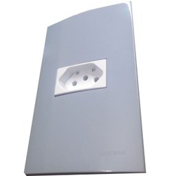 Conjunto 4x2 Linha Sleek Gris MarGirius 1 Luz de Emergência Standard 3 LEDs+tomada 20 A - 1