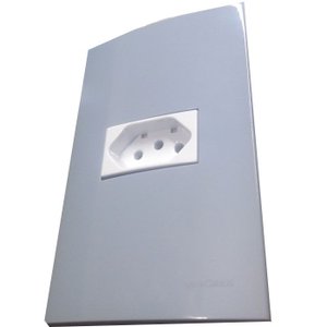 Conjunto 4x2 Linha Sleek Gris MarGirius 1 Luz de Emergência Standard 3 LEDs+tomada 20 A