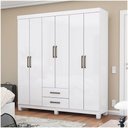 Ver imagem 3 de Guarda Roupa A22 6 Portas 2 Gavetas Carioca Móveis Branco