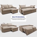 Ver imagem 5 de Sofá sem Caixa Retrátil 1,60m Softgel Luna Velusoft Bege Cama Inbox