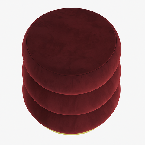 Puff Banqueta Decorativo Luxo Versatil Cookie Zahav Estofado:vinho