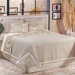 Kit Cobre Leito Queen Lumina Dupla Face 7 Peças Bege - 1