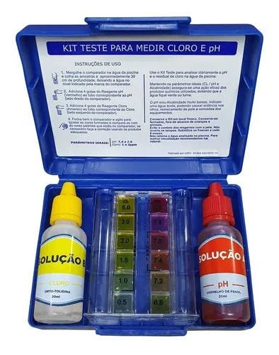 Kit Teste Medidor De Ph E Cloro Para Água De Piscinas