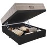 Cama Baú Casal Sintético + Colchão Casal Ortobom Airtech Molas Springpocket (65x138x188) Cinza - 3