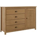 Ver imagem 2 de Cômoda Sapateira F06 4 Gavetas Madeira Maciça Puxador Metálico Café Lyam Decor