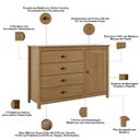 Ver imagem 7 de Cômoda Sapateira F06 4 Gavetas Madeira Maciça Puxador Metálico Café Lyam Decor