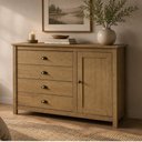 Ver imagem 6 de Cômoda Sapateira F06 4 Gavetas Madeira Maciça Puxador Metálico Café Lyam Decor