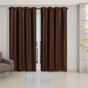 Ver imagem 1 de Cortina Blackout Prata com Voil xadrez 2,80 M x 2,30 M - Tabaco
