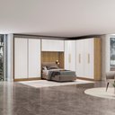 Ver imagem 2 de Quarto Modular Kappesberg Adapt Nogueira/branco 5 Peças 418cm X 263cm