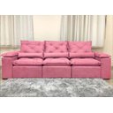 Ver imagem 5 de Sofá Retrátil e Reclinável 2,70m em Tecido Veludão C/pillow Nos Braços Athenas:rosa/270cm
