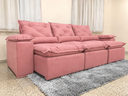 Ver imagem 7 de Sofá Retrátil e Reclinável 2,70m em Tecido Veludão c/Pillow Nos Braços Athenas:Rosa/270cm