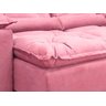 Sofá Retrátil e Reclinável 2,70m em Tecido Veludão C/pillow Nos Braços Athenas:rosa/270cm - 4