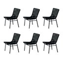 Ver imagem 1 de Kit 6 Cadeiras Corda Náutica Prime em Aluminio Preto